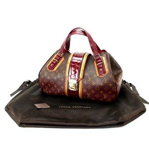Louis Vuitton Brown Monogram Tote with Burgundy Trim